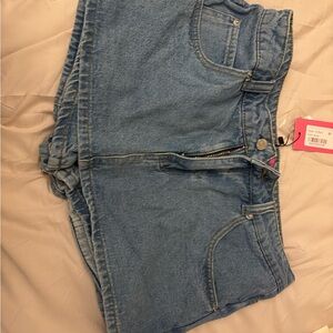 Edikted Light Blue Denim Women's Shorts